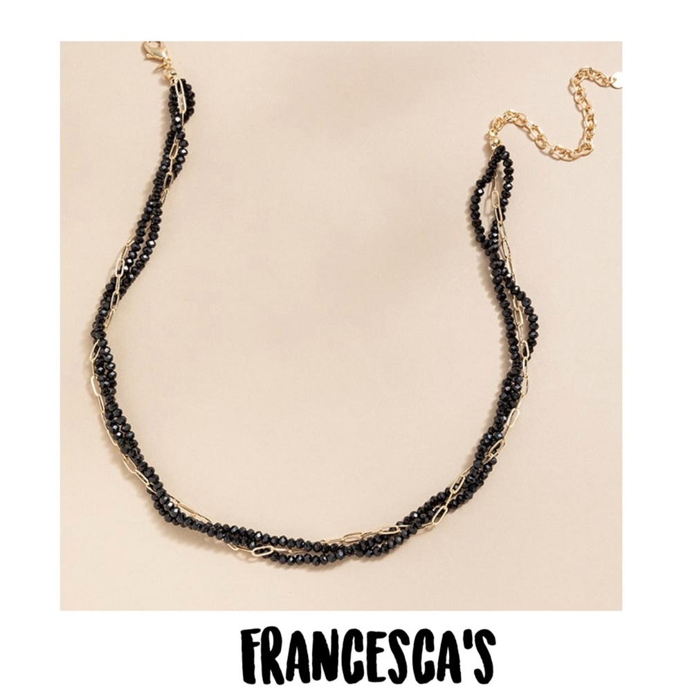 New Francesca’s Lena Paperclip Beaded Layered
Necklace